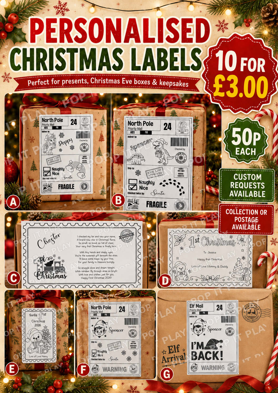 Personalised Christmas Postage Labels 🎅🎄