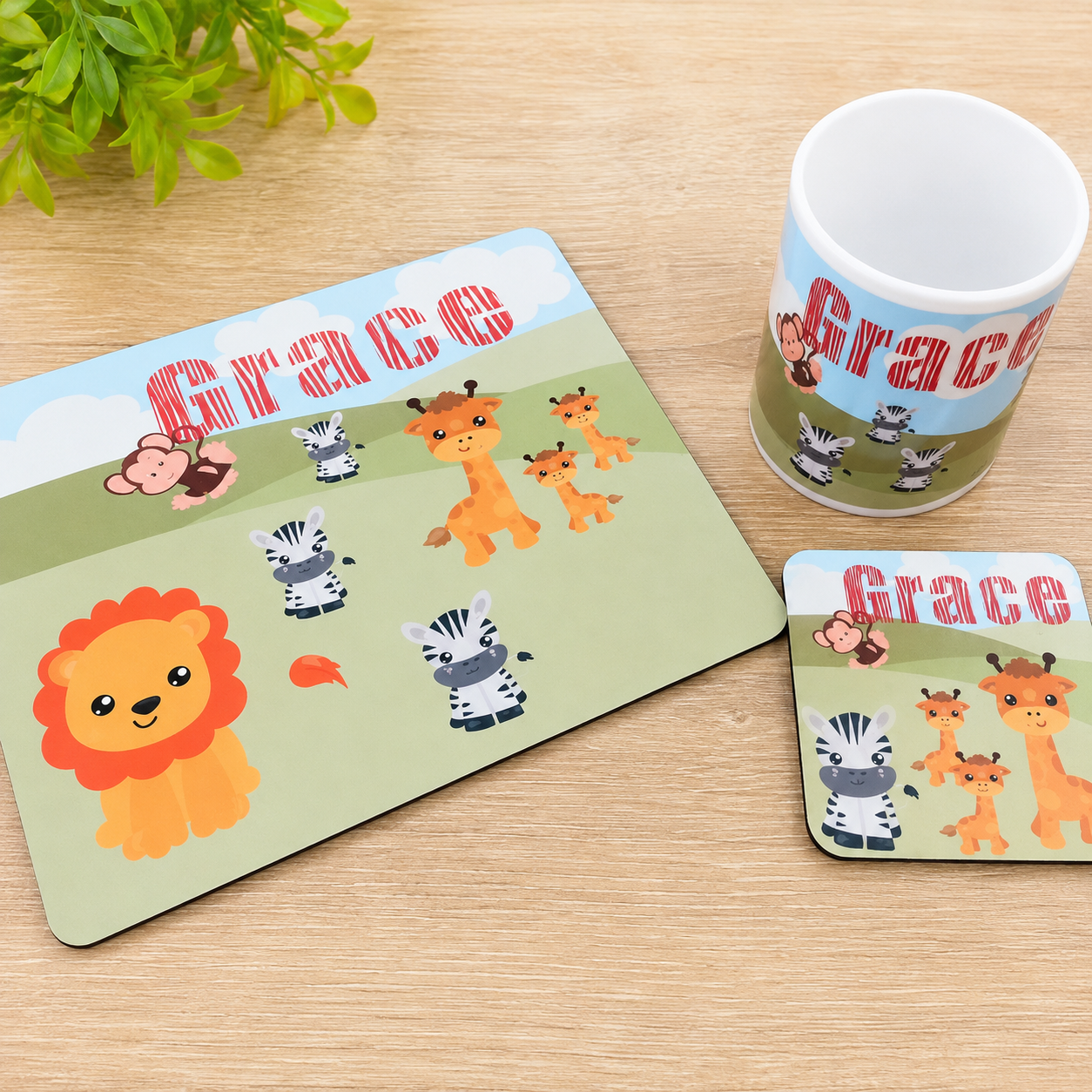 Personalised Placemat, Coaster & Mug Gift Set – £14.00