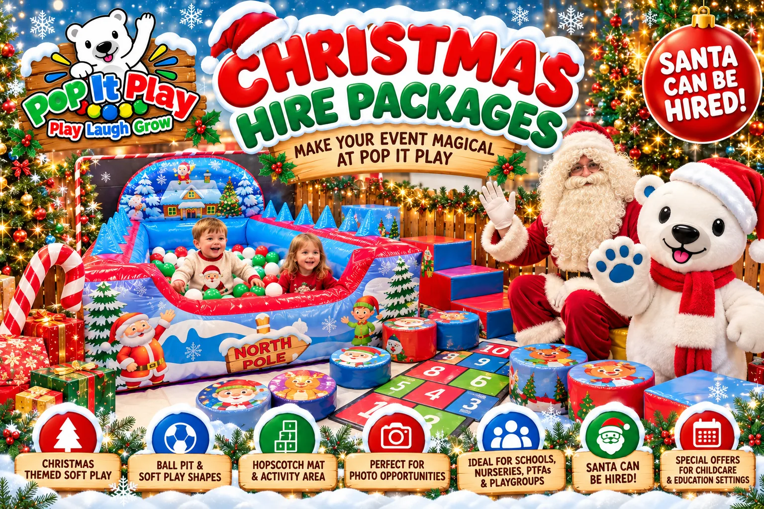 🎄 Make Your Christmas Event Magical with Pop It Play Christmas Hire 🎅